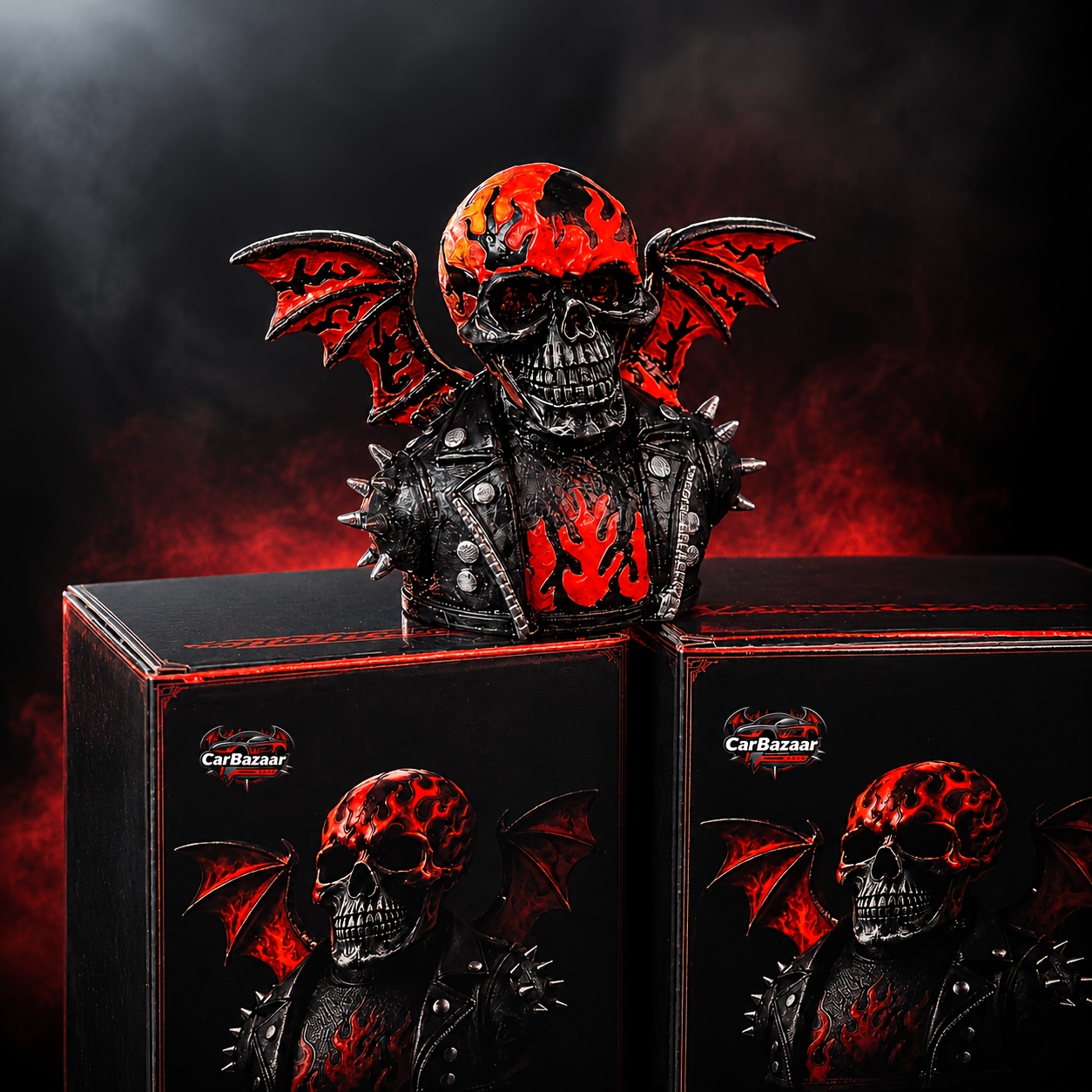 Skull Demon Duck – Gothic Halloween Resin Decor - Image 3