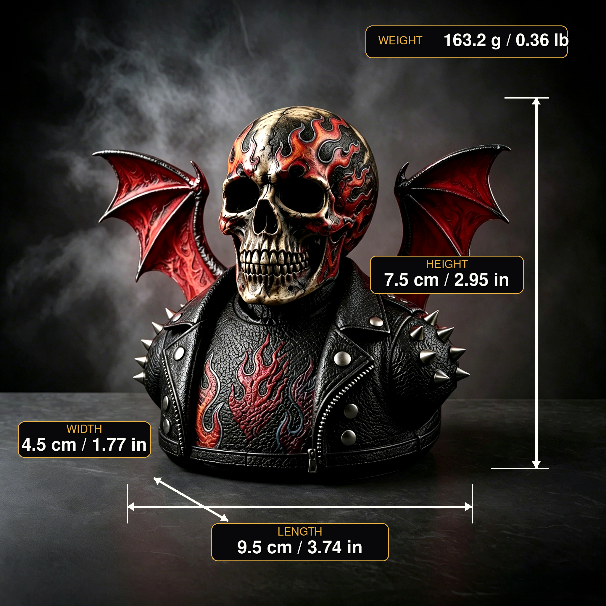 Skull Demon Duck – Gothic Halloween Resin Decor - Image 7