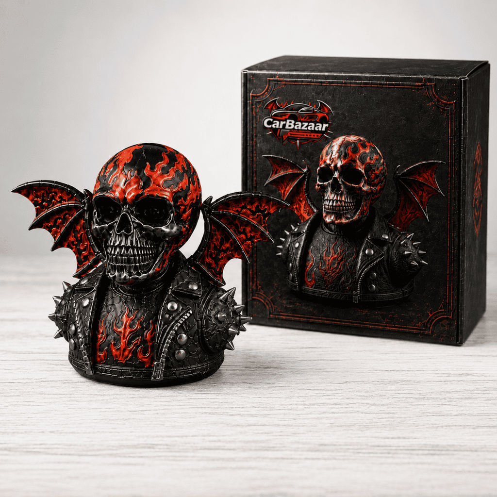 Skull Demon Duck – Gothic Halloween Resin Decor