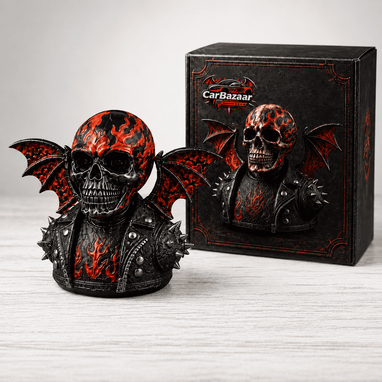 Skull Demon Duck – Gothic Halloween Resin Decor