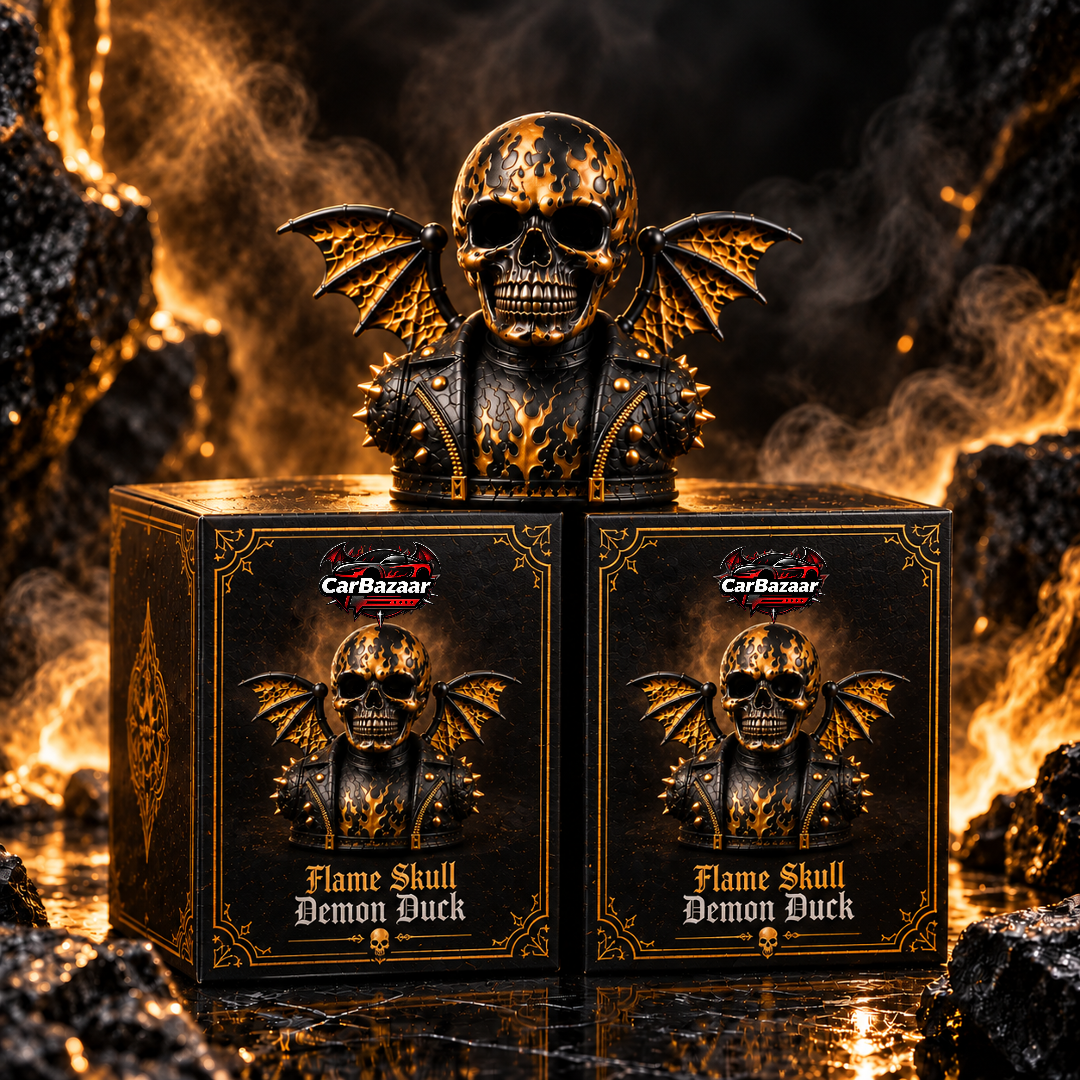 Flame Skull Demon – Gothic Resin Figurine - Image 6