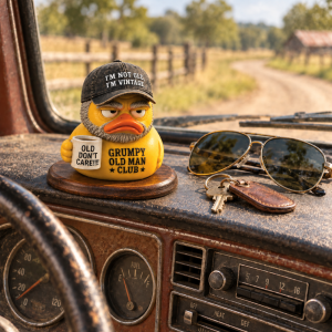 Grumpy Old Man Duck – Funny Resin Car & Desk Decor