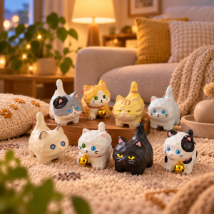 Cat Figurine Set – Cute Home & Desk Decor
